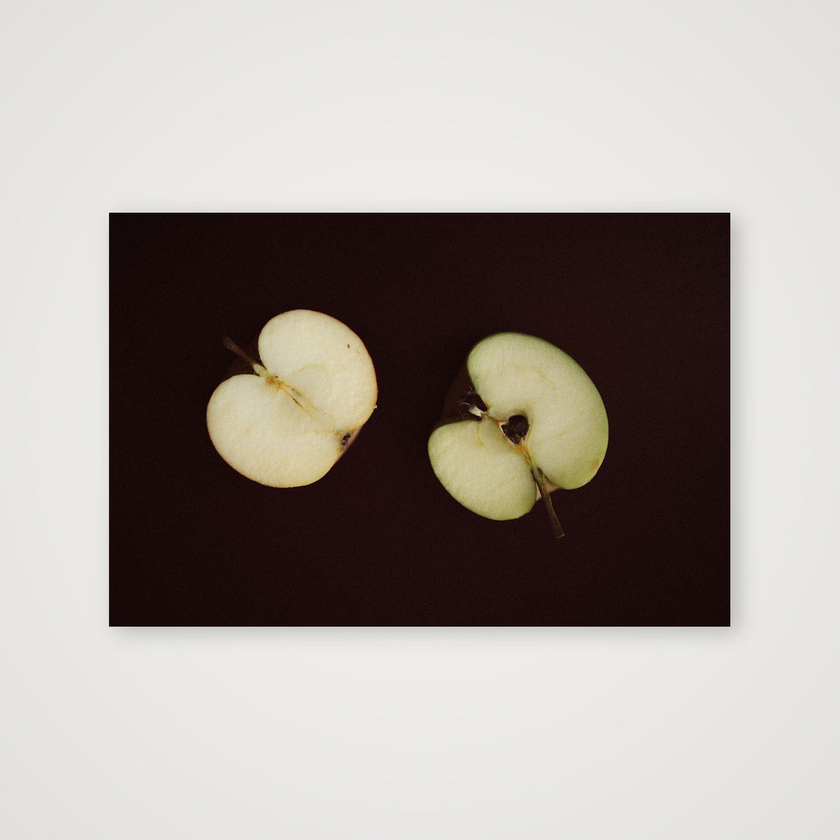 Apples on burgundy  — 60×40cm, 24×16" Print only