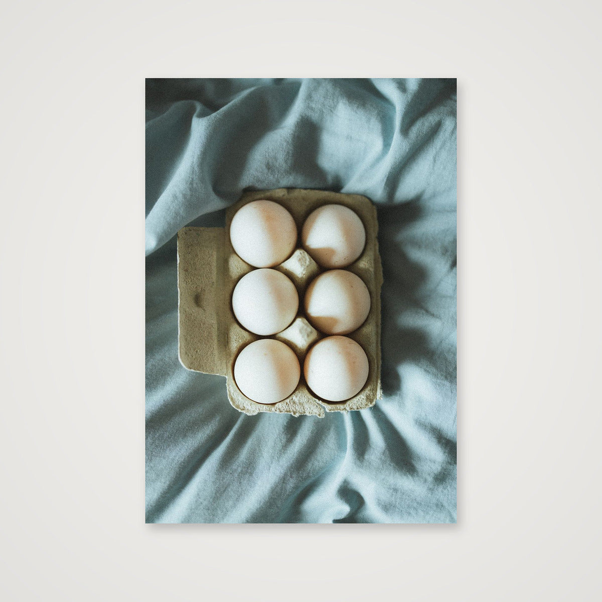 Duck eggs in blue — 70×100cm, 28×39" Print only