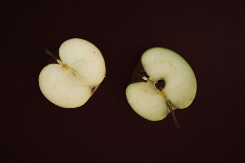 Apples on burgundy 
